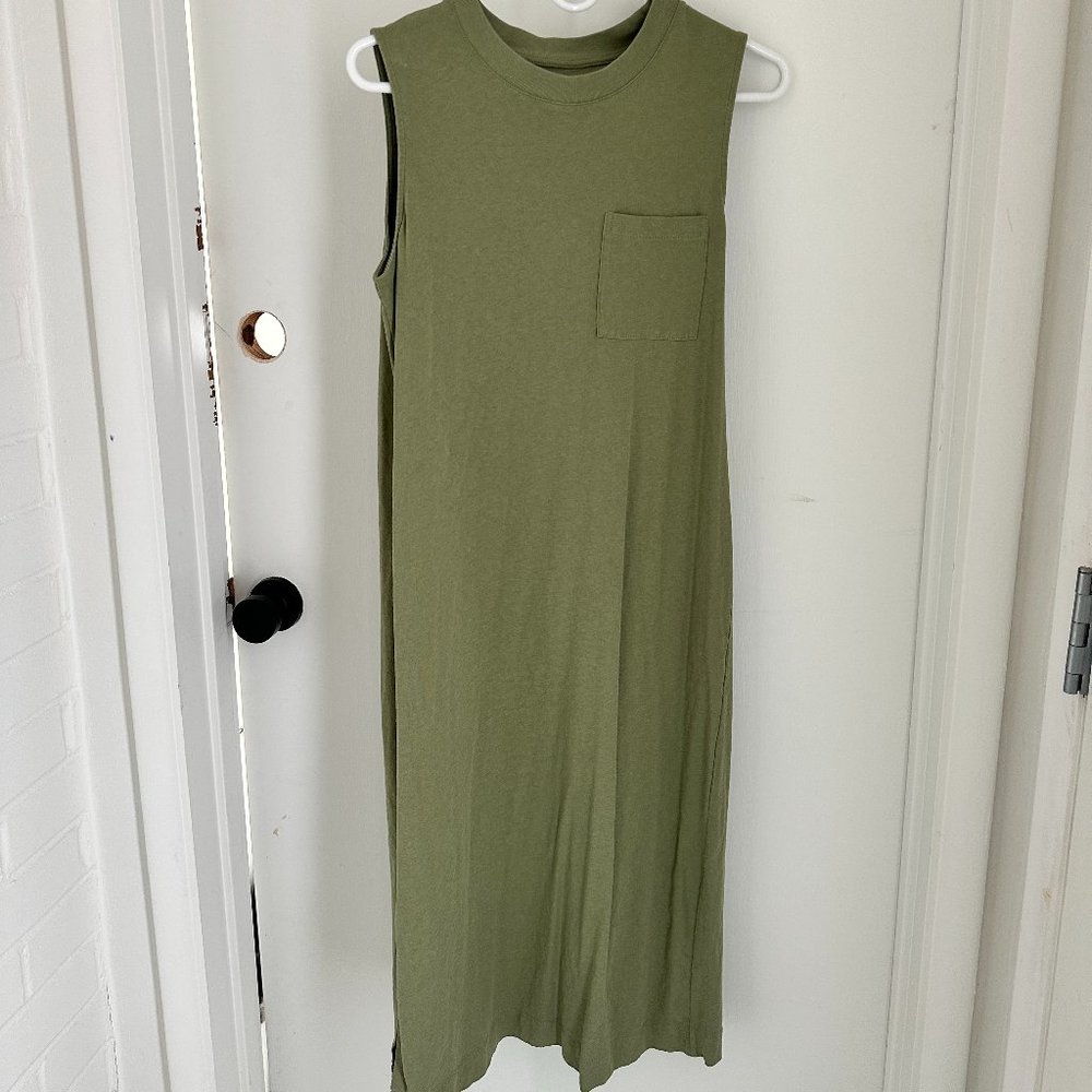 Everlane Organic Cotton Weekend Tank Dress - Olive